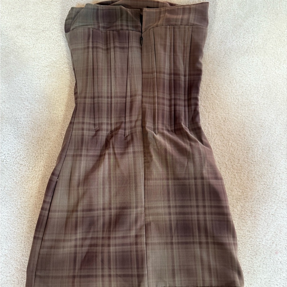 With Jean Brown Strapless Dress